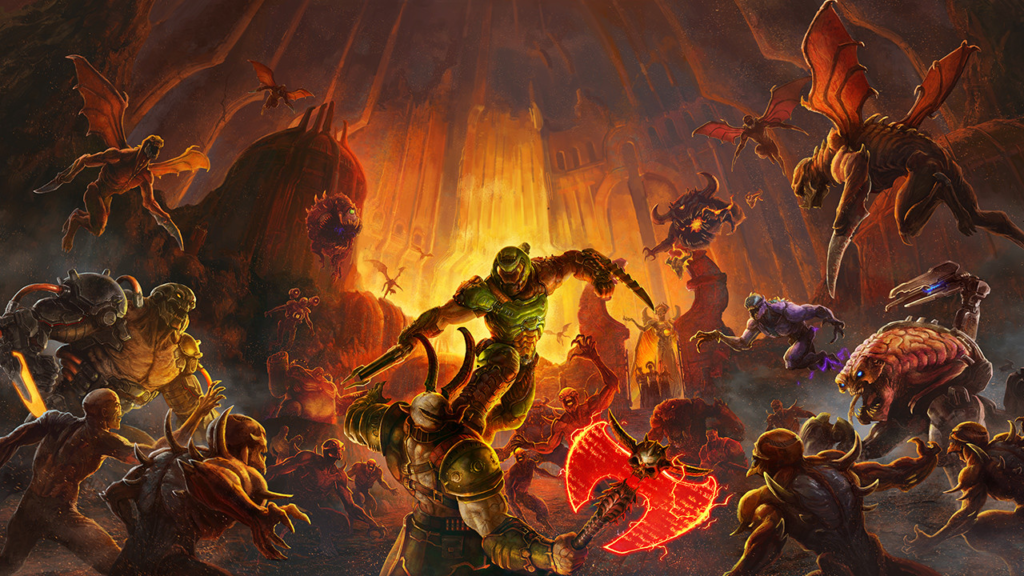 Bild aus dem Videospiel Doom Eternal, einem der Spiele, mit denen wir diesen Prozessor getestet haben