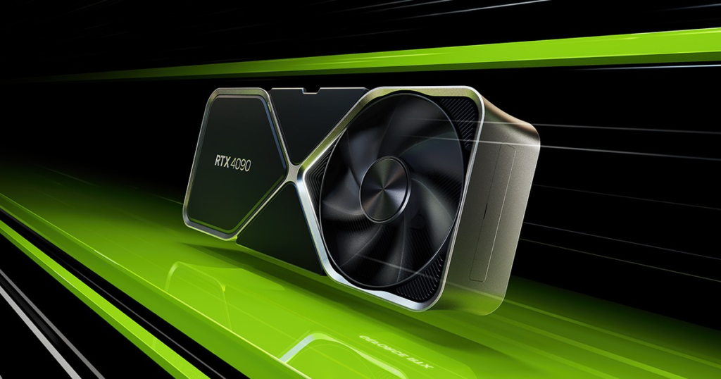 Ein Bild der RTX 4090-Karte in einer der Werbeaktionen von Nvidia