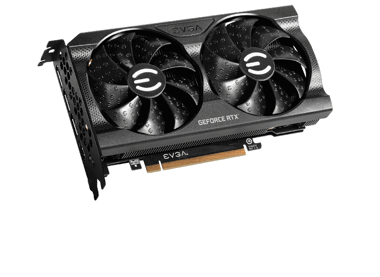 Bild der RTX 3060 Ti-Grafikkarte allein auf weißem Hintergrund