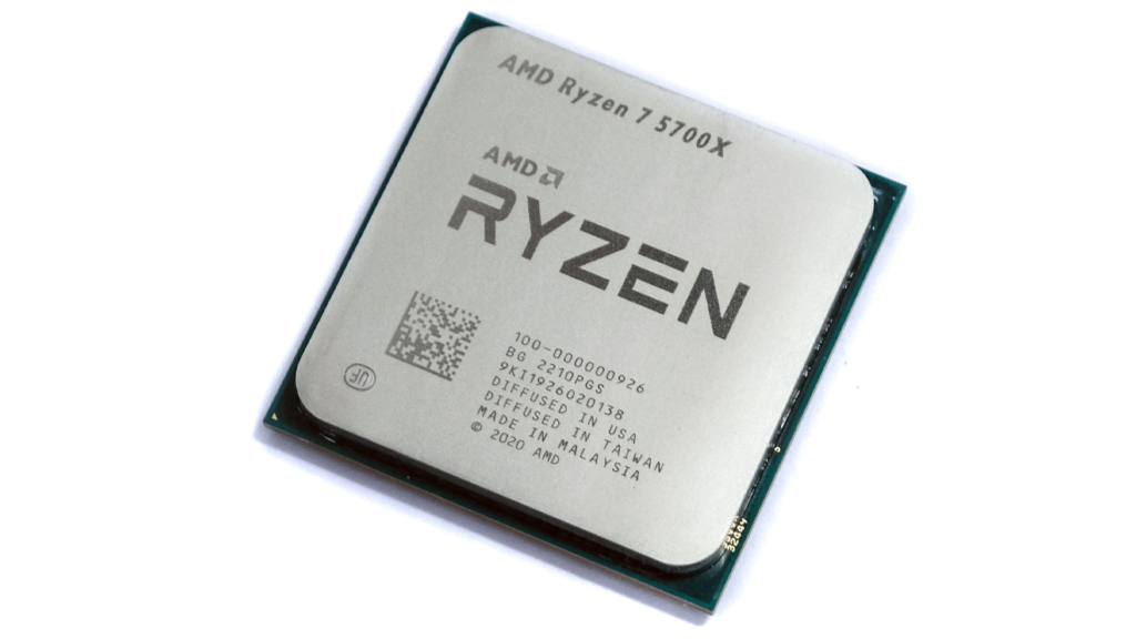 Bild eines Ryzen-Prozessors auf weißem Hintergrund