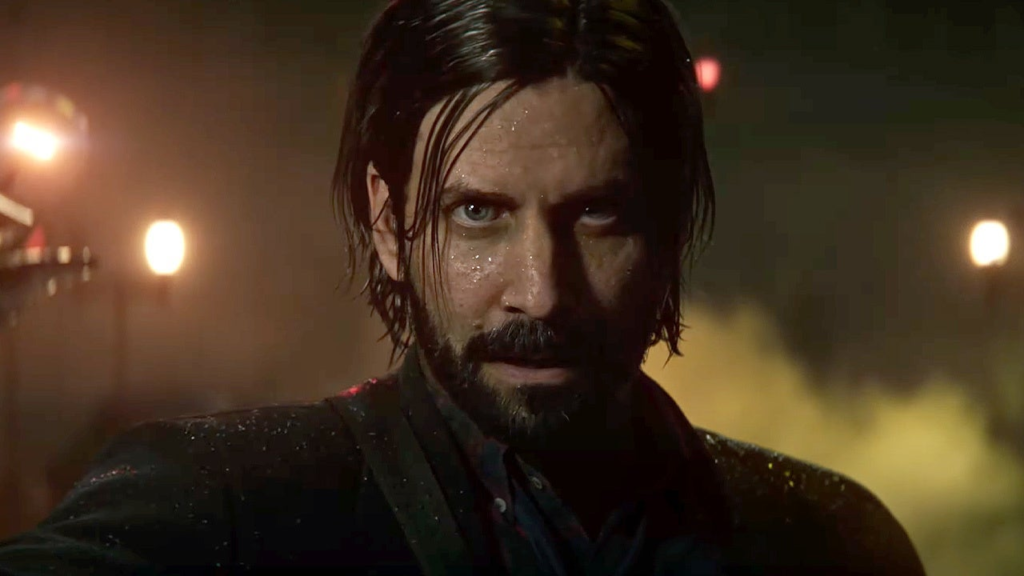 Bild aus dem Cinematic mit dem Protagonisten von Alan Wake 2