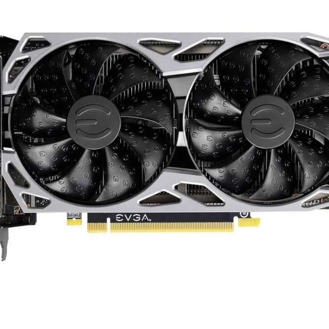 Nahaufnahme der GTX 1660 von vorne auf weißem Hintergrund