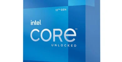 Bild des Prozessors in seiner charakteristischen blauen Intel-Box auf weißem Hintergrund