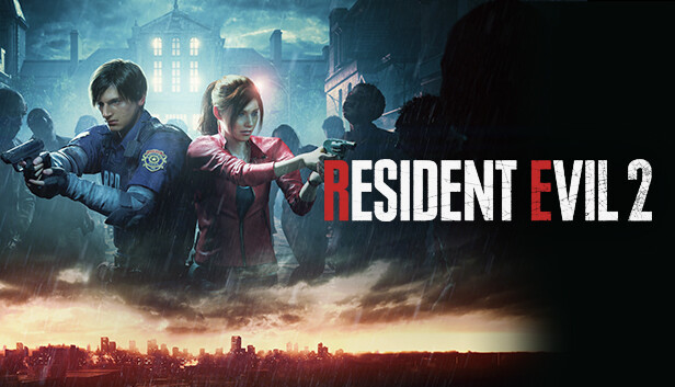 Titelbild des Resident Evil 2-Remake-Videospiels mit Claire und Leon