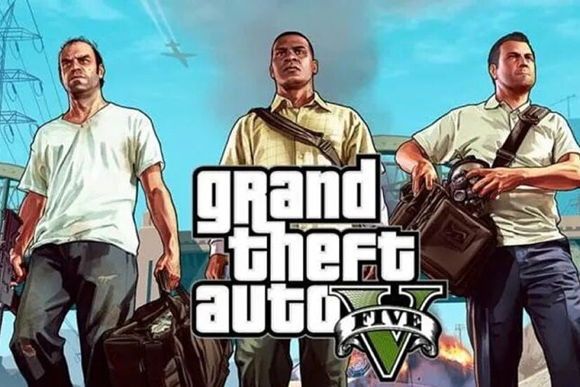 Cover des GTA 5-Spiels mit den drei Protagonisten des Spiels